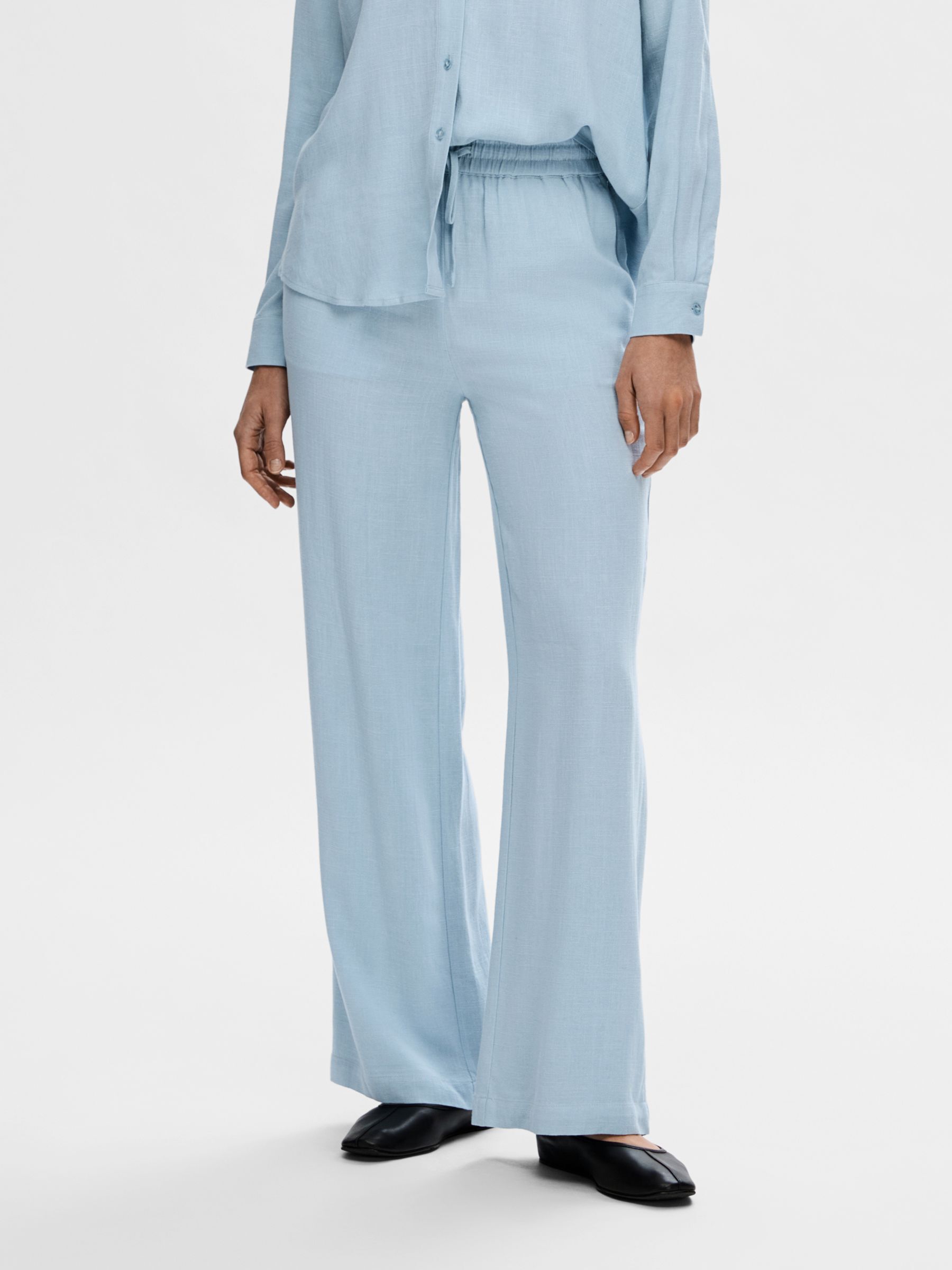 VISKOSEBLANDING BUKSER, Cashmere Blue, highres