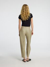 MID WAIST BARREL FIT TROUSERS, Vetiver, highres