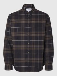 FLANNEL SHIRT, Black, highres