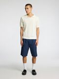Selected SHORT SLEEVED KNITTED POLO SHIRT, Egret, highres - 16096387_Egret_005.jpg