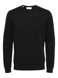 LONG-SLEEVED KNITTED JUMPER, Black, highres