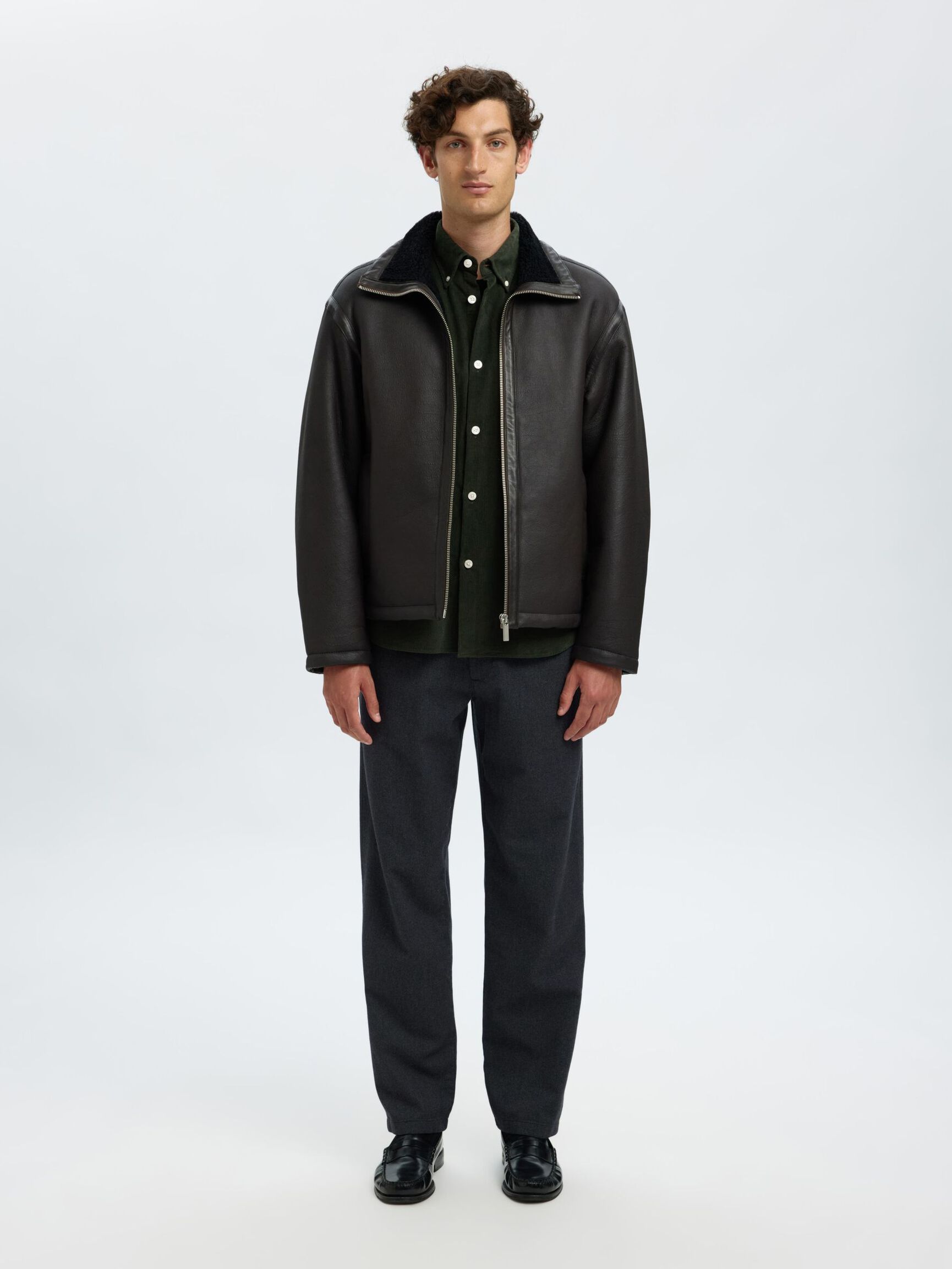 COTTON  CORDUROY SHIRT, Deep Forest, highres