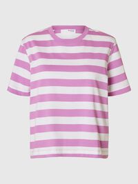 STRIPED BOXY FIT T-SHIRT, First Bloom, highres