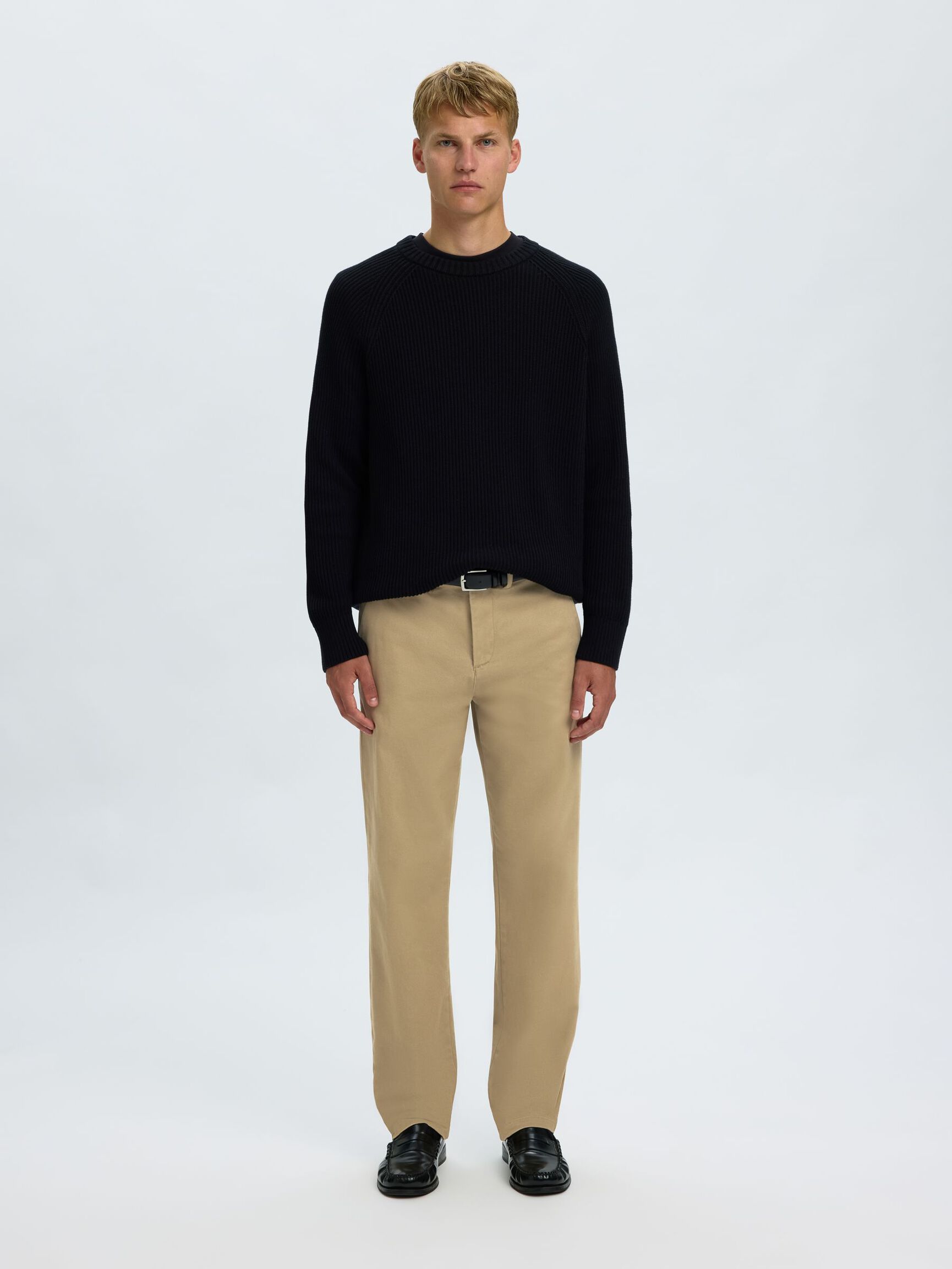 STRAIGHT FIT CHINOS, Greige, highres