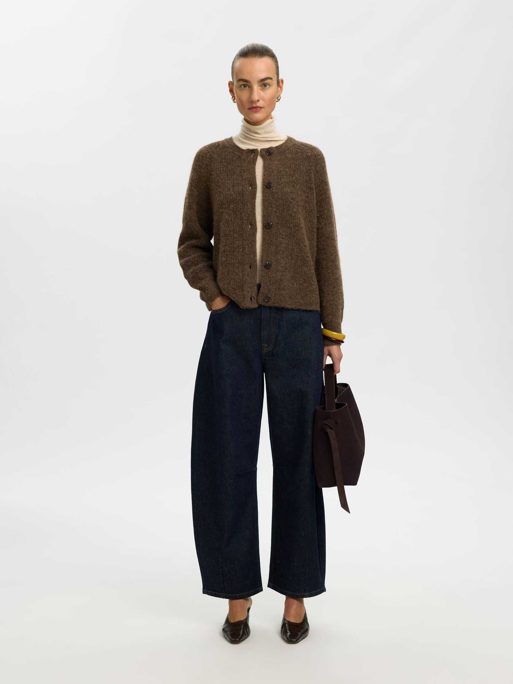 WOOL BLEND CARDIGAN, Dachshund, highres