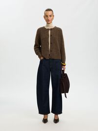 WOOL BLEND CARDIGAN, Dachshund, highres