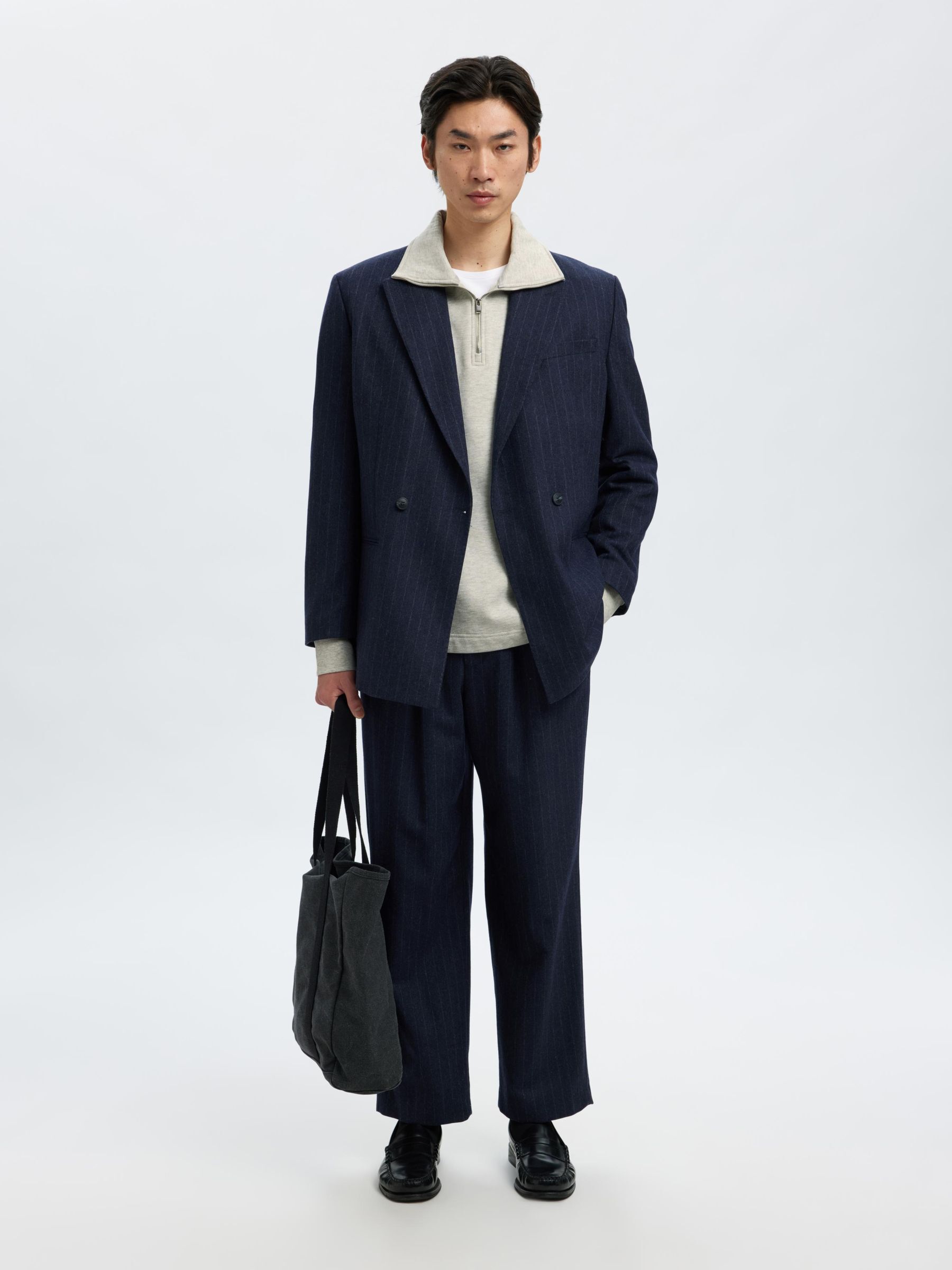 BOMULL SWEATSHIRT MED GLIDELÅS, Light Grey Melange, highres