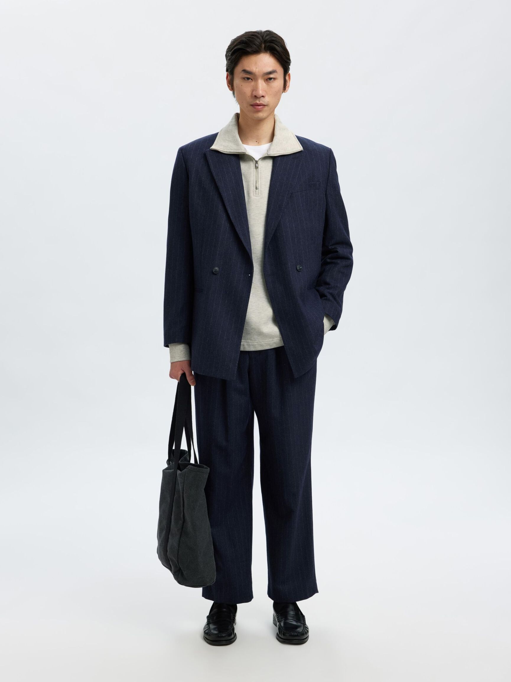 BOMULL SWEATSHIRT MED GLIDELÅS, Light Grey Melange, highres