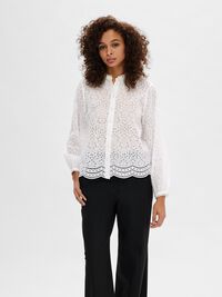 BRODERIE ANGLAISE SKJORTE, Bright White, highres