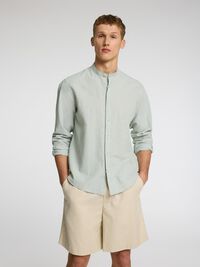 LONGSLEEVE LINNENMIX OVERHEMD, Iceberg Green, highres