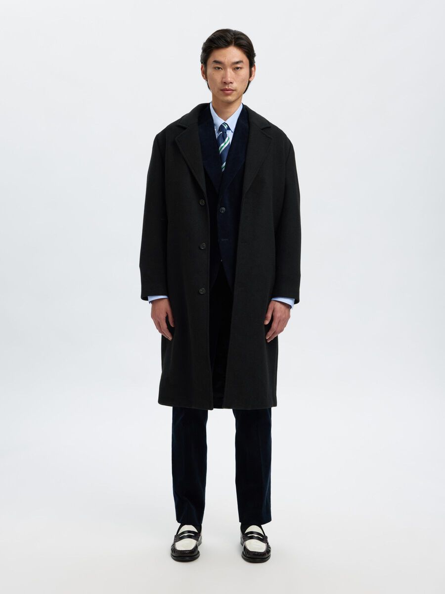 Product tile image - WOOL BLEND LONG COAT, Black | 16097959_Black