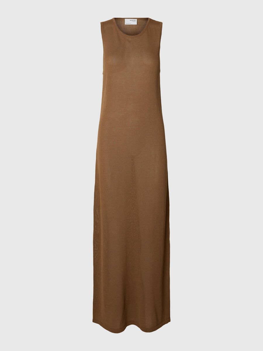 Selected VISCOSE BLEND KNITTED MAXI DRESS, Coca Mocha, highres - 16091497_CocaMocha_001.jpg