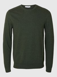 LONG-SLEEVED KNITTED JUMPER, Forest Night, highres