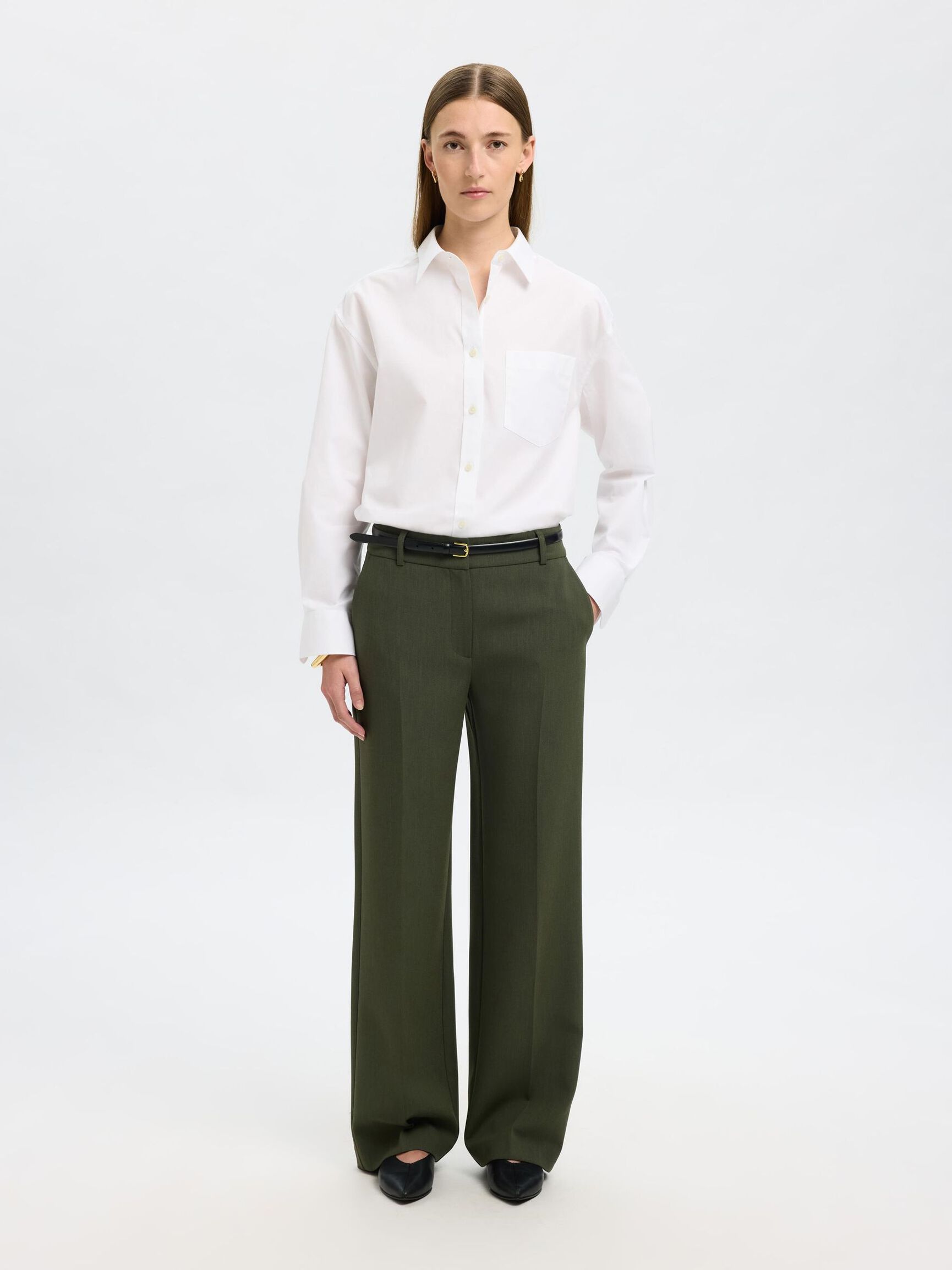 TAILORED WIDE-LEG TROUSERS, Deep Depths, highres