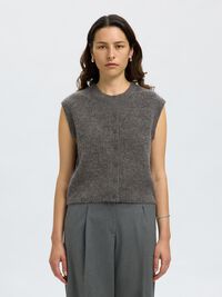 GILET A MAGLIA, Medium Grey Melange, highres