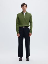 HALF-ZIP JUMPER, Olivine, highres