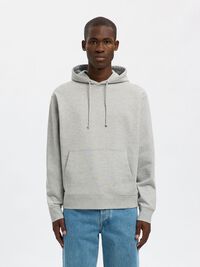 100 % COTON SWEAT À CAPUCHE, Light Grey Melange, highres