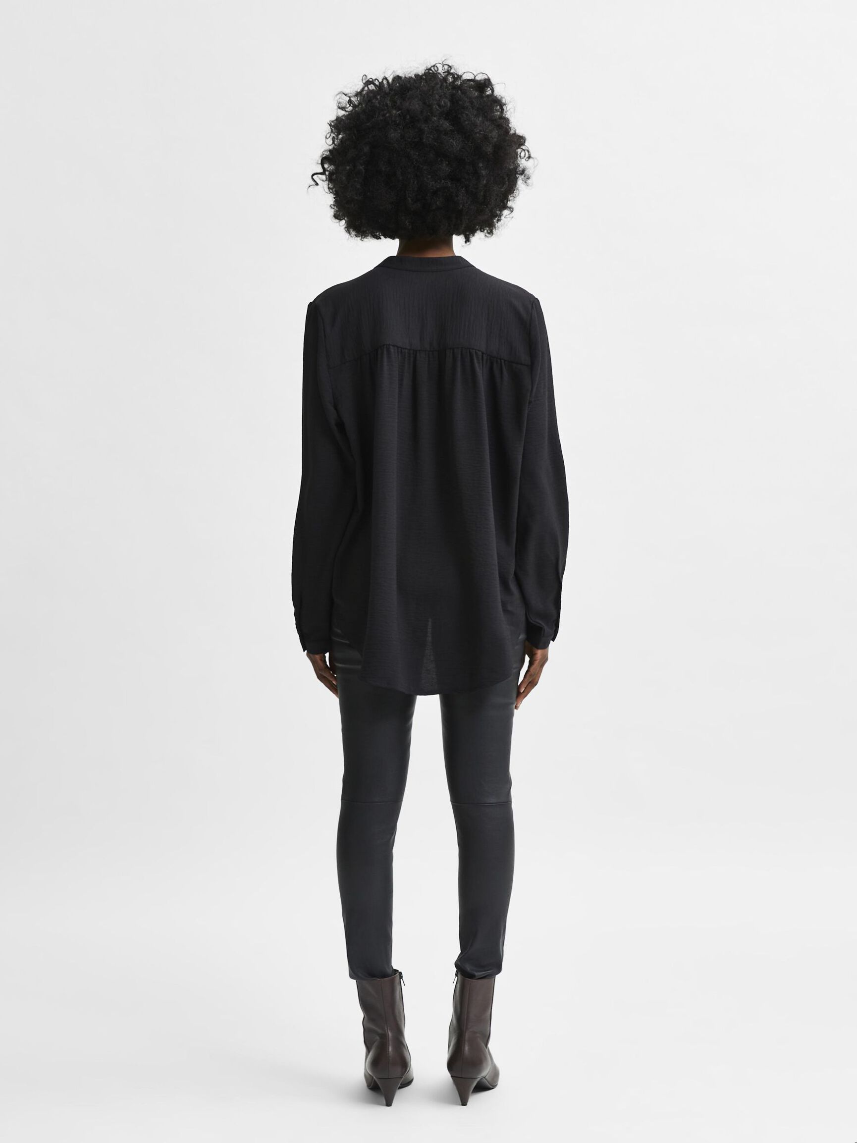 LONG-SLEEVED BLOUSE, Black, highres