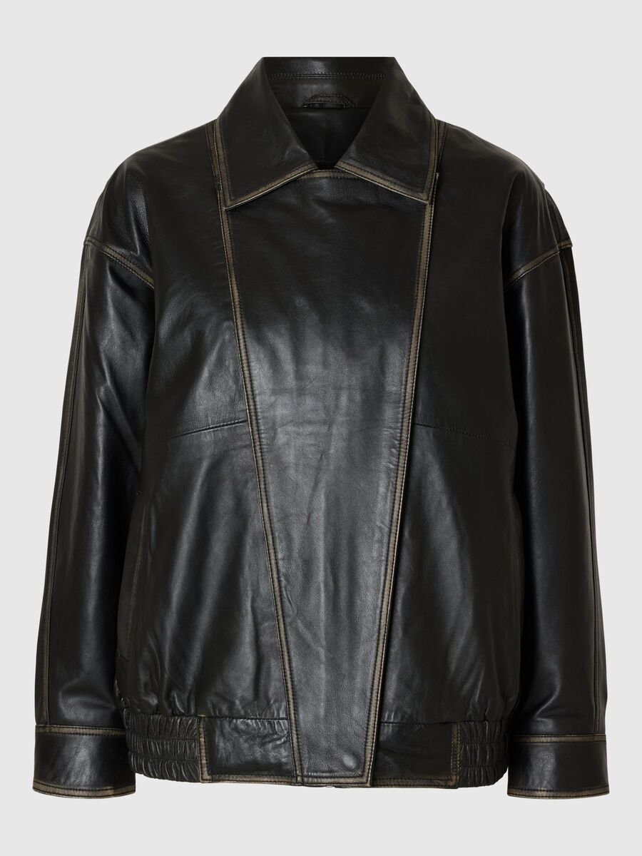 Selected RELAXED FIT LEATHER JACKET, Black, highres - 16096580_Black_1160366_001.jpg