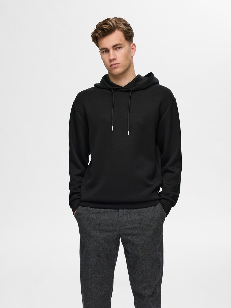 Selected CASUAL HOODIE, Black, highres - 16094482_Black_003.jpg