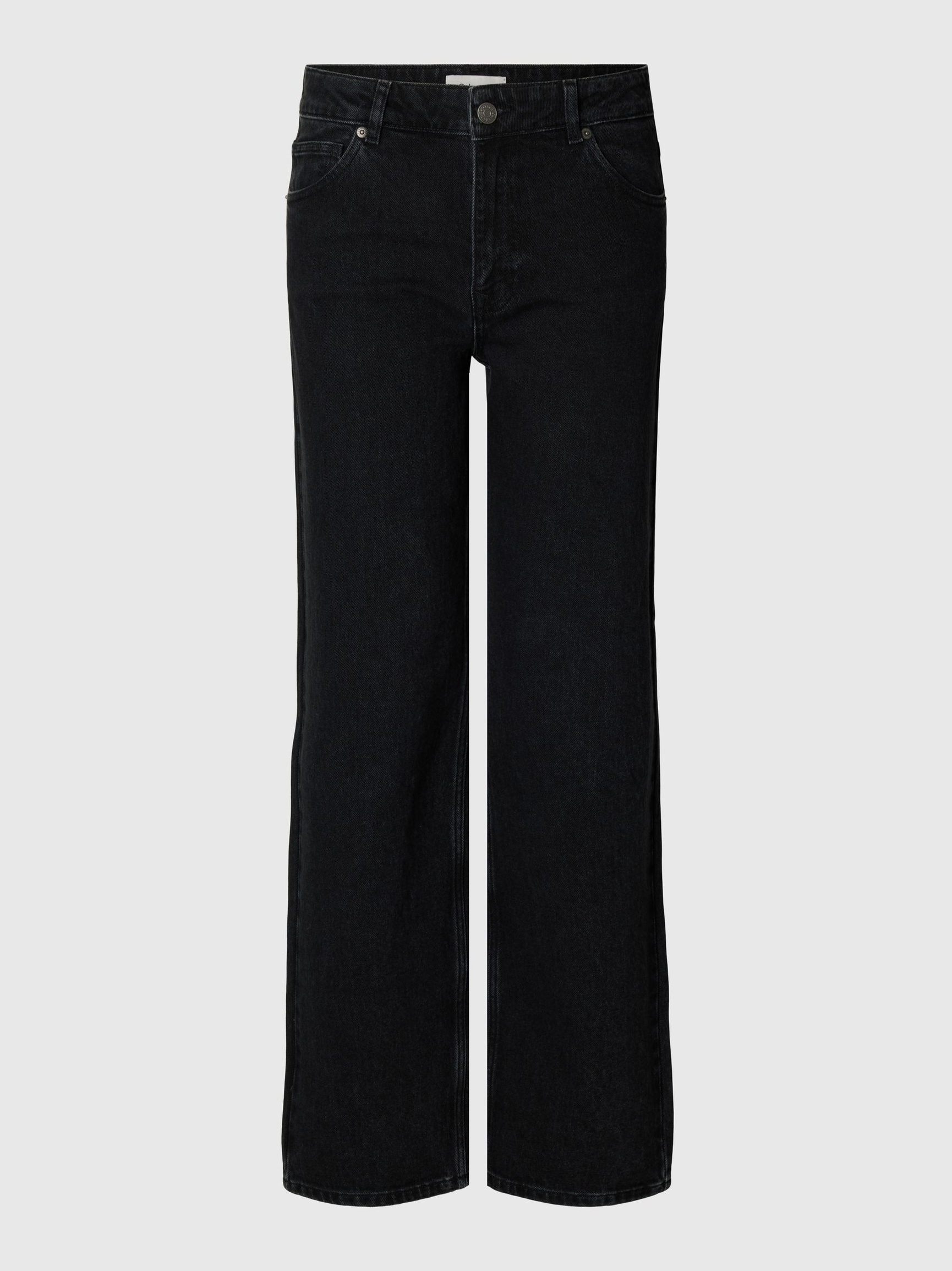 JEANS A GAMBA AMPIA, Black Denim, highres