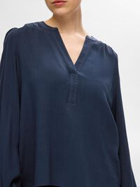 MEZCLA DE VISCOSA BLUSA, Dark Sapphire, highres
