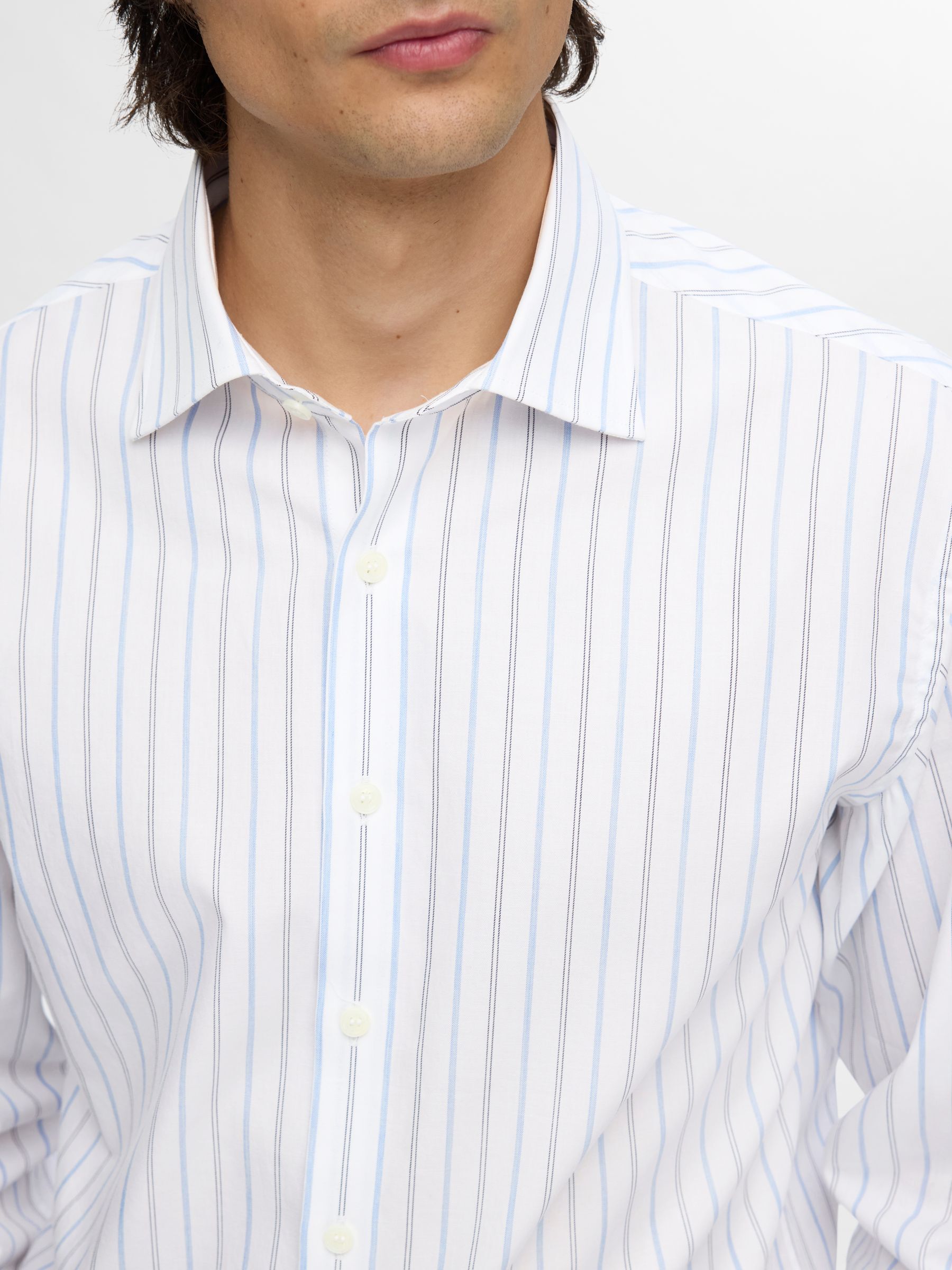 A RAYAS CAMISA SLIM FIT, White, highres