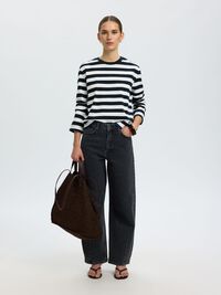 STRIPETE LANGERMET T-SKJORTE, Dark Sapphire, highres