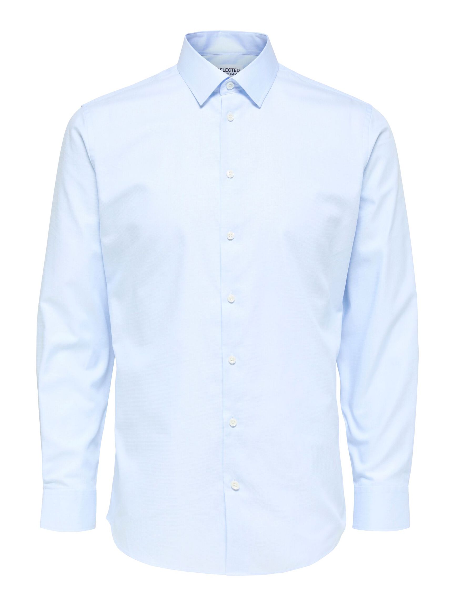 LONG-SLEEVED SLIM FIT SHIRT, Light Blue, highres