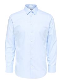 LONG-SLEEVED SLIM FIT SHIRT, Light Blue, highres