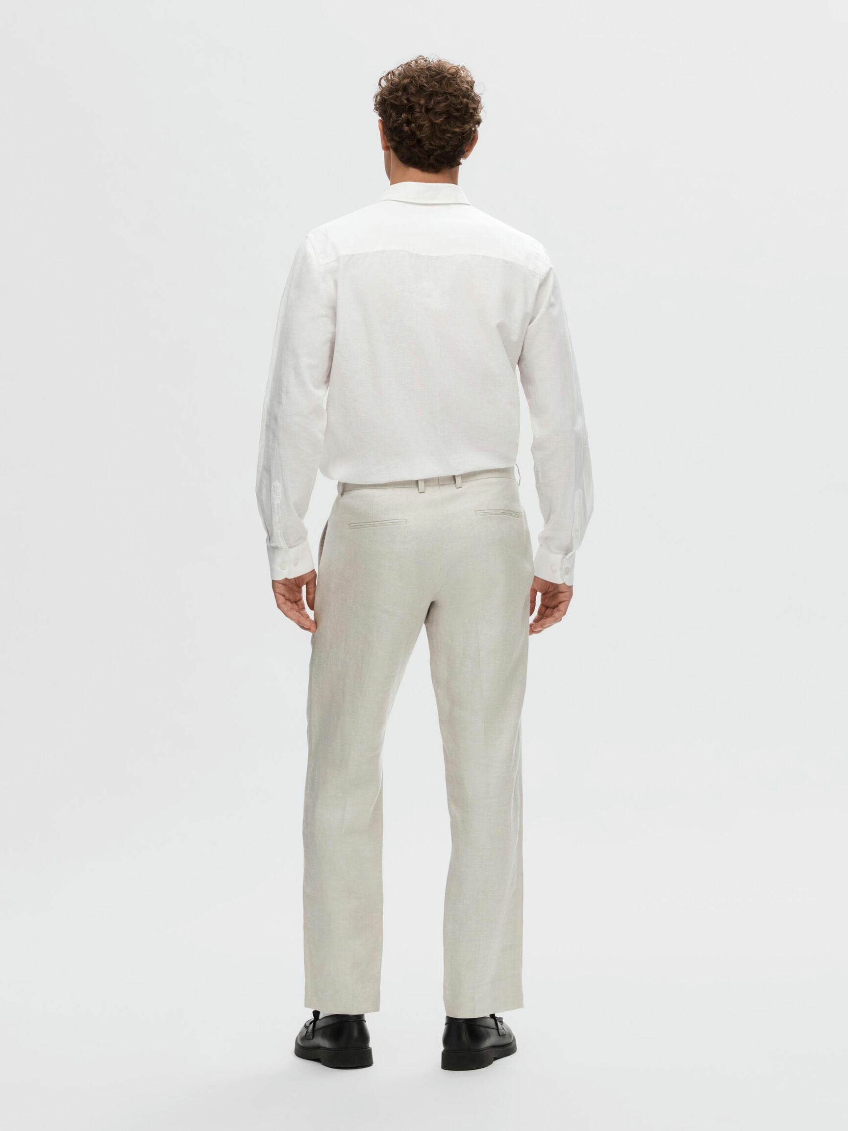 100% LINEN SUIT TROUSERS, Sand, highres