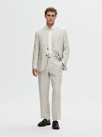 100% LINEN SUIT TROUSERS, Sand, highres