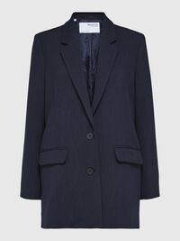 VISCOSE BLEND OVERSIZED BLAZER, Dark Sapphire, highres