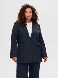VISCOSE BLEND OVERSIZED BLAZER, Dark Sapphire, highres