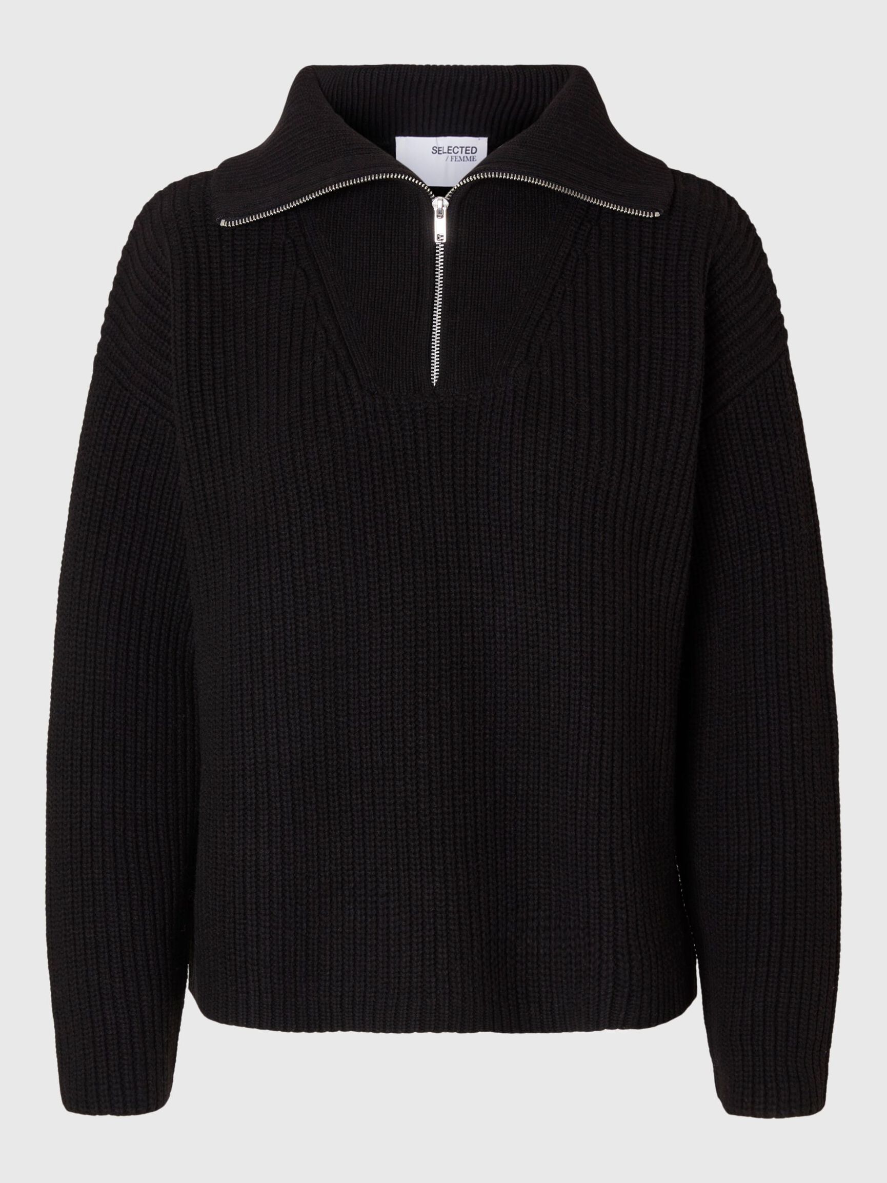 HALF ZIP PULLOVER, Black, highres