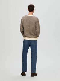 LONG-SLEEVED KNITTED JUMPER, Chocolate Torte, highres