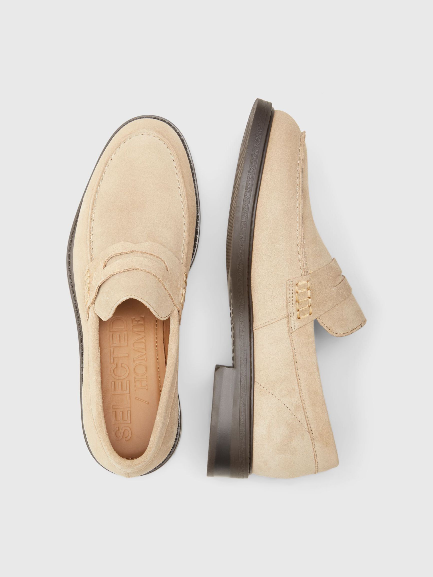 SUEDE LOAFERS, Sand, highres