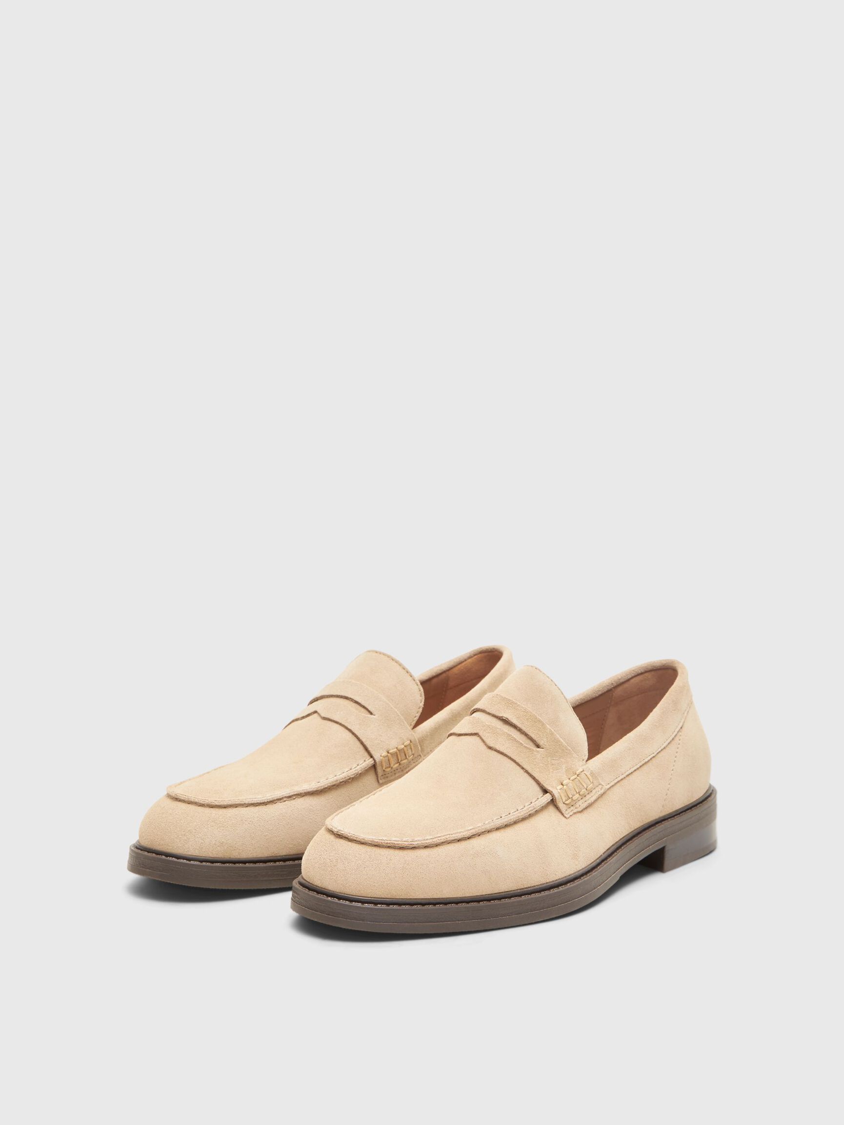 SUEDE LOAFERS, Sand, highres